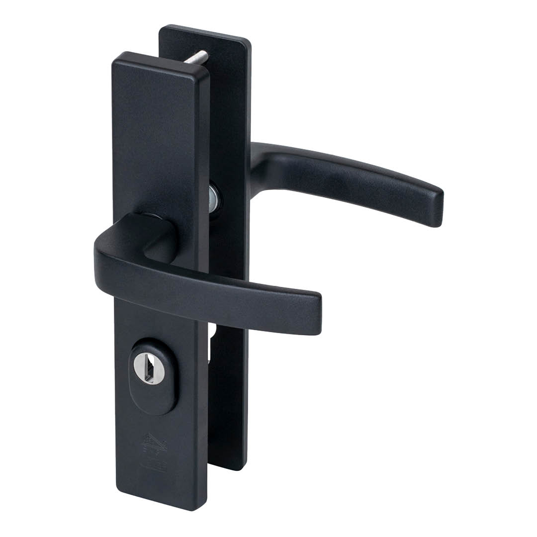 Online bestellen! Nemef 3417-2 deurbeslag met kerntrekbeveiliging - kruk/ kruk - zwart - PC72 - SKG*** - B.V
